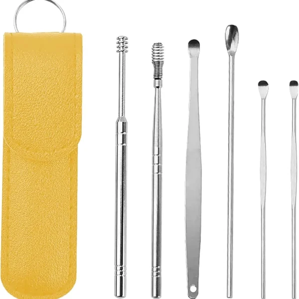 Glamoroid Ear Wax Cleaning Kit – 6-Piece Stainless Steel Ear Pick Set | Safe & Gentle Wax Removal for Adults and Children | Multicolor - Image 4