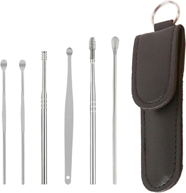Glamoroid Ear Wax Cleaning Kit – 6-Piece Stainless Steel Ear Pick Set | Safe & Gentle Wax Removal for Adults and Children | Multicolor - Image 3